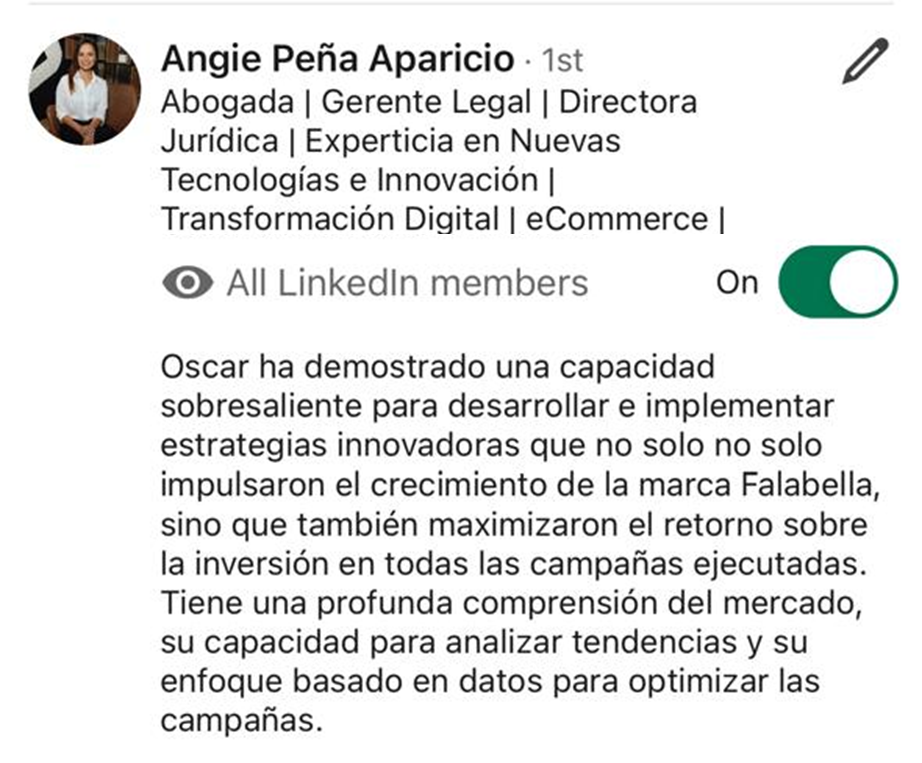 REcomendacion Angie